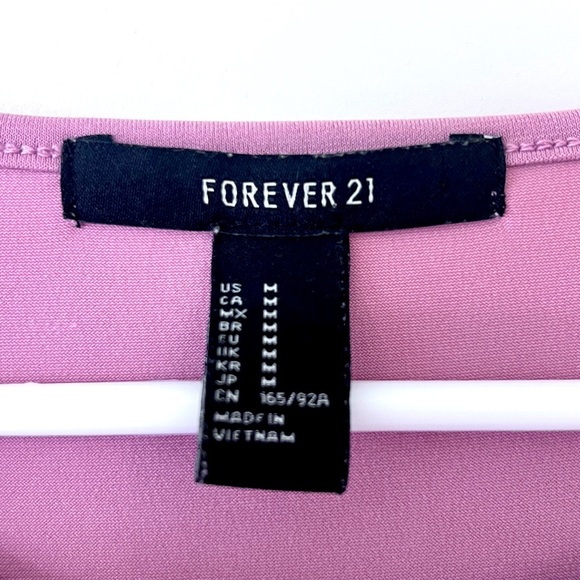 Forever 21 Purple Pink Cap Sleeve Boxy Tee - Picture 4 of 5